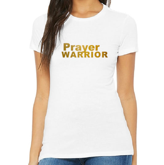 PRAYER WARRIOR Women's Slim Fit T-Shirts (Neutral Colors)
